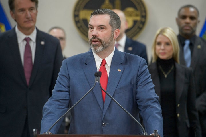Erik Siebert, interim U.S. Attorney for the eastern district of Virginia, speaks during a news conference at the Manassas FBI Field Office, March 27, 2025, in Manassas, Virginia.