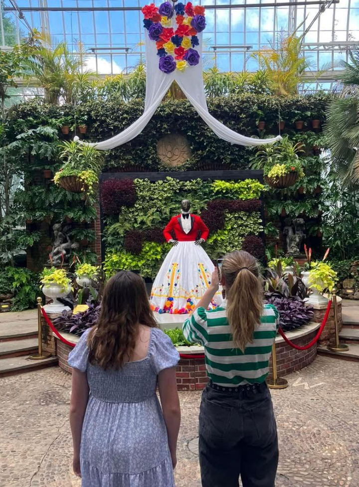 The author's daughters at Phipps Conservatory's "Flowers Meet Fashion" in Pittsburgh, Pennsylvania.