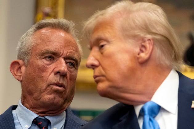 Anti-vax US Health and Human Services Secretary Robert F. Kennedy Jr., speaks as President Donald Trump listens