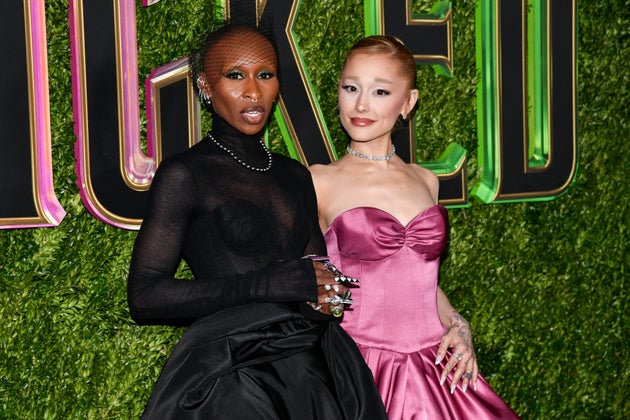 Cynthia Erivo and Ariana Grande at the premiere of Wicked last year