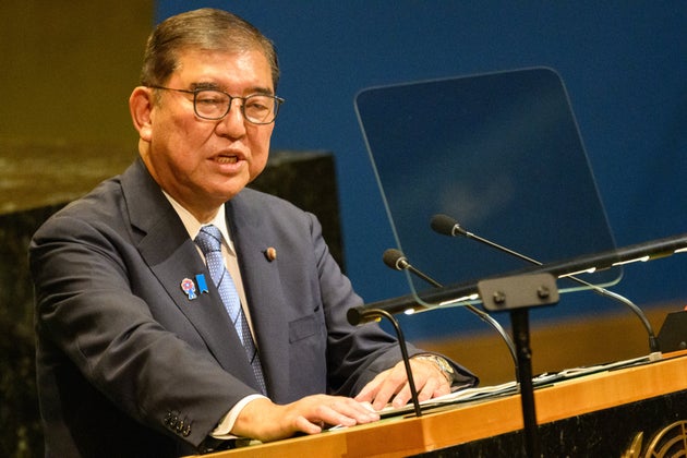 国連総会で演説する石破茂首相（日本時間9月24日）