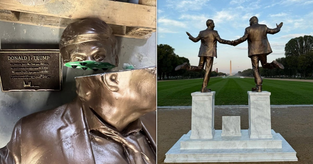 Trump Admin Tears Down Trump-Epstein Statue In The Dead Of Night