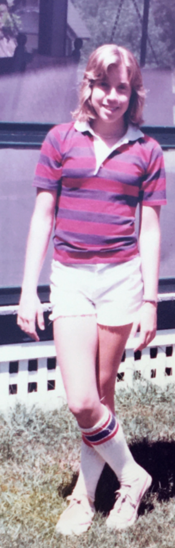 The author in 1975. "Here I am posing in my fancy clothes with a new haircut," she writes.