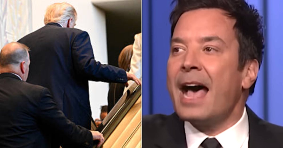Jimmy Fallon Gleefully Rides Donald Trump Over Escalator Snafu