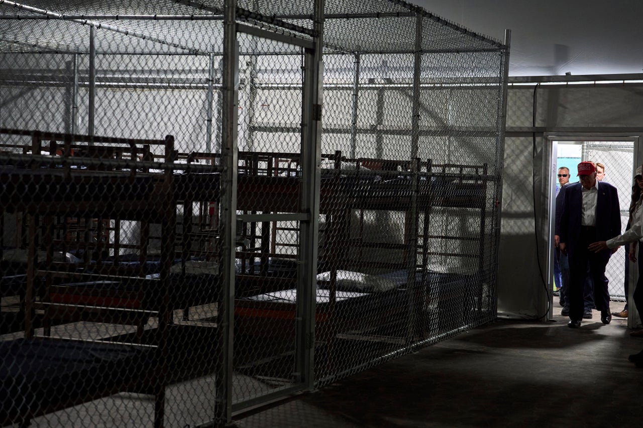 President Donald Trump tours "Alligator Alcatraz" on July 1 in Ochopee, Florida.