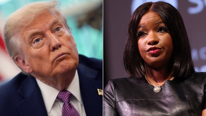 Rep. Jasmine Crockett (D-TX) and President Donald Trump.