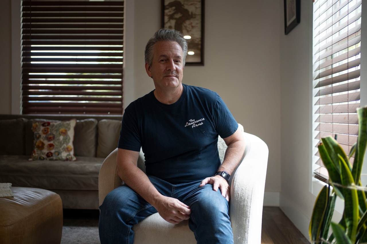 Chris Tackett at his home in Fort Worth, Texas, on Sept. 6, 2025.