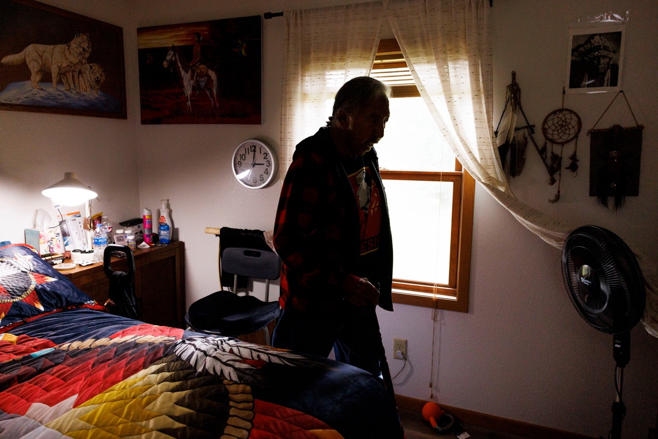 Peltier's home decor includes paintings he made over the past 50 years.