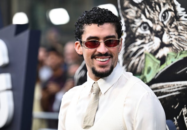 Bad Bunny at the premiere of the film Caught Stealing last month