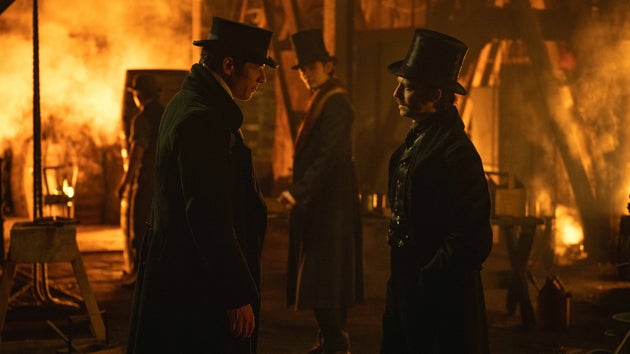James Norton on the set of House Of Guinness with Louis Partridge and Anthony Boyle