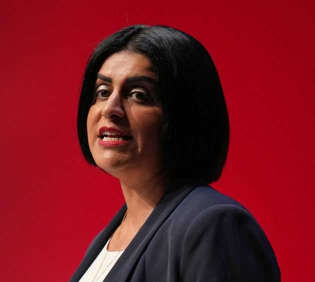 Britain's Home Secretary, Shabana Mahmood, speaks during the annual Labour Party conference in Liverpool, England, Monday, Sept. 29, 2025.