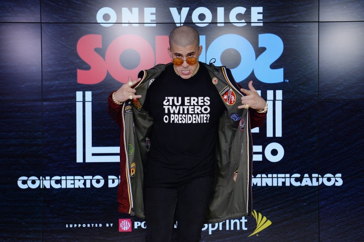 MAGA Is Freaking Out About Unhealthy Bunny Performing At The Tremendous Bowl — And Their Rationalization Is WTF - The Boston Courier 1 Bad Bunny poses in the pressroom at One Voice: Somos Live! A Concert For Disaster Relief at Marlins Park on Oct. 14, 2017, in Miami, Florida.