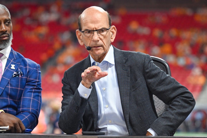 Paul Finebaum gives analysis before the Syracuse-Tennessee game earlier this season.