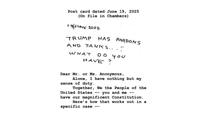 Judge Young included a letter from a Trump supporter at the top of his 161-page opinion.