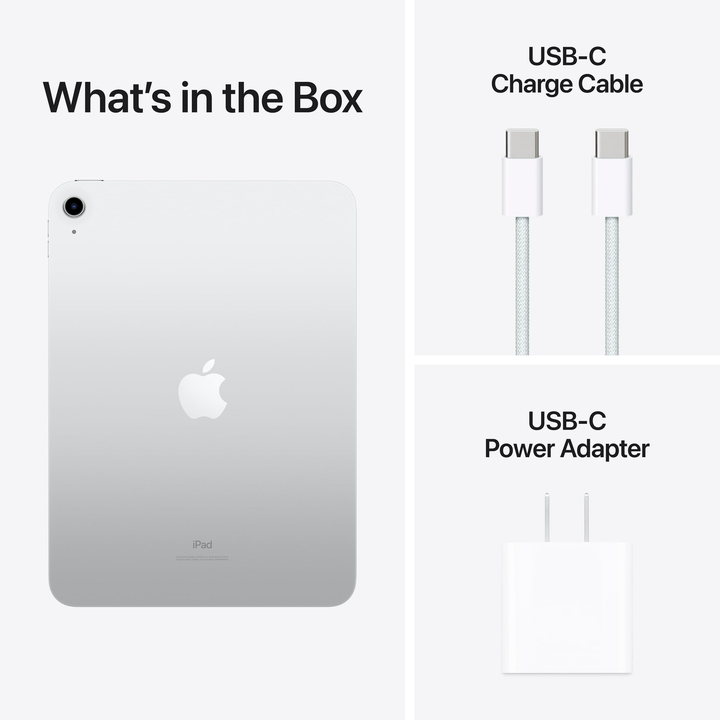 This iPad includes a charging cable and power adapter.