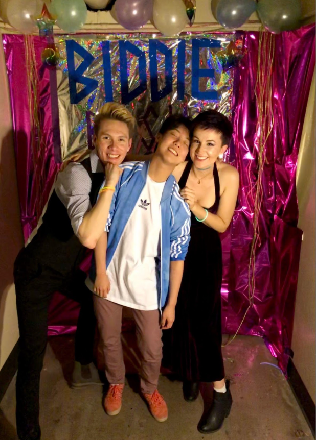 Molly (right) and me (center), with our "Little," Christien (left).