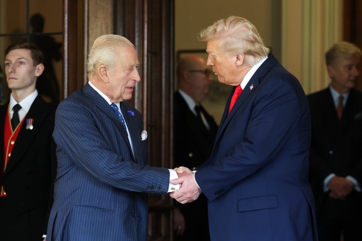 Trump, right, visited King Charles last month — apparently without the sword the president wanted.