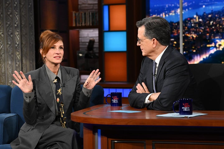 Julia Roberts Opens Up About The 1 Co-Star Who Truly 'Scared' Her 4 "The Late Show With Stephen Colbert" and guest Julia Roberts during Wednesday's Oct. 1 show.
