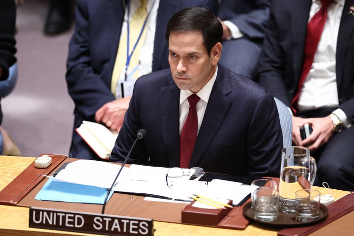 Secretary of State Marco Rubio attends a United Nations Security Council ministerial meeting on Ukraine, at the UN headquarters in New York on Sept. 3, 2025.