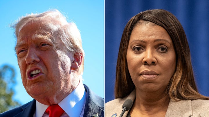 President Donald Trump and Attorney General Letitia James.