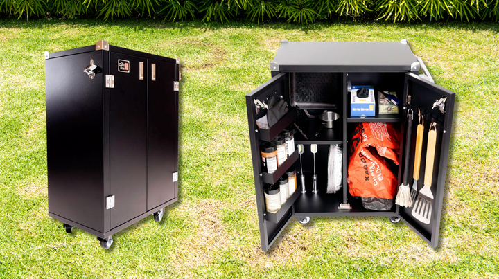 The GrillBox outdoor grilling storage unit.