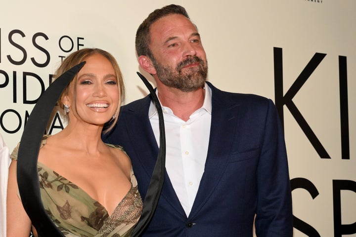 Jennifer Lopez and Ben Affleck at the New York premiere of "Kiss of the Spider Woman."