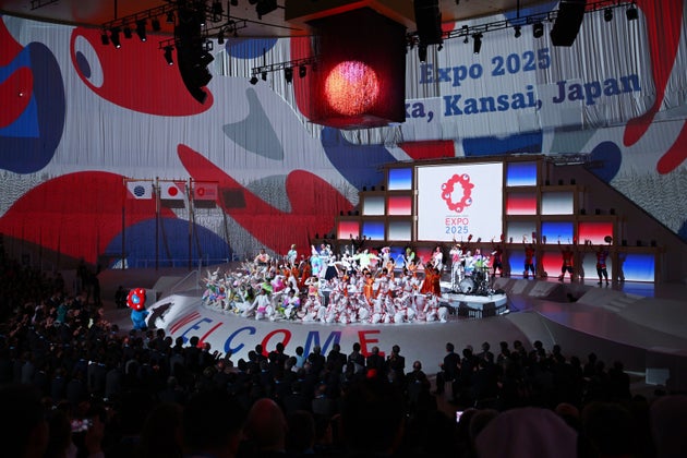 大阪・関西万博開会式の様子＝2025年4月12日、大阪