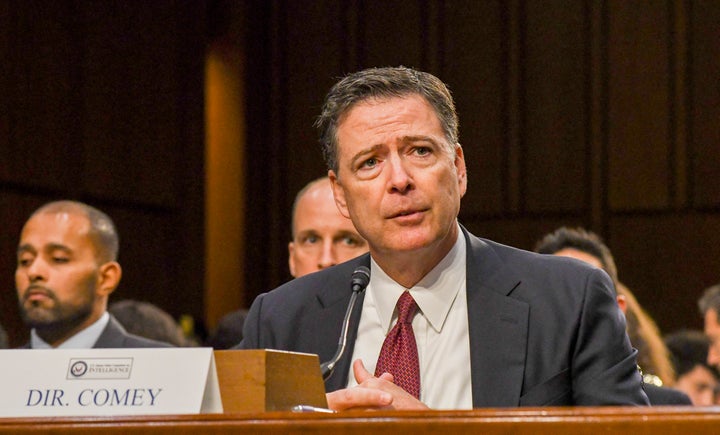 American lawyer and former FBI Director James Comey testifies before the Senate Intelligence Committee, Washington DC, June 8, 2017.