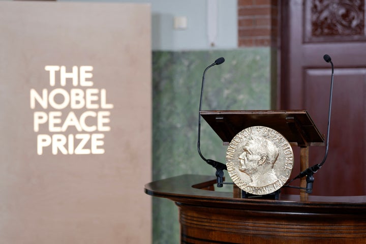 And The Nobel Peace Prize Would not Go To... Trump 1 View of the rostrum from which will be announced the winner of the 2025 Nobel Peace Prize at the Norwegian Nobel Institute in Oslo, Norway, on Oct. 10, 2025.