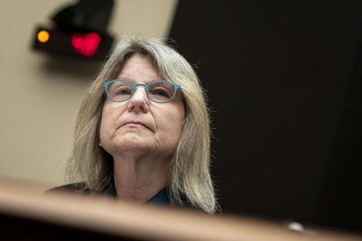 Sally Kornbluth, president of Massachusetts Institute of Technology (MIT), during a House Education and the Workforce Committee hearing in Washington, DC, US, on Tuesday, Dec. 5, 2023. (Photographer: Haiyun Jiang/Bloomberg via Getty Images)