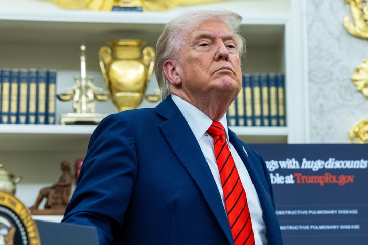 US President Donald Trump speaks in the Oval Office of the White House in Washington, DC, US, on Friday, Oct. 10, 2025. (Photographer: Shawn Thew/EPA/Bloomberg via Getty Images)