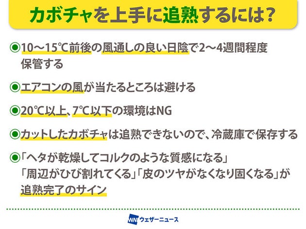 カボチャを上手に追熱するには？