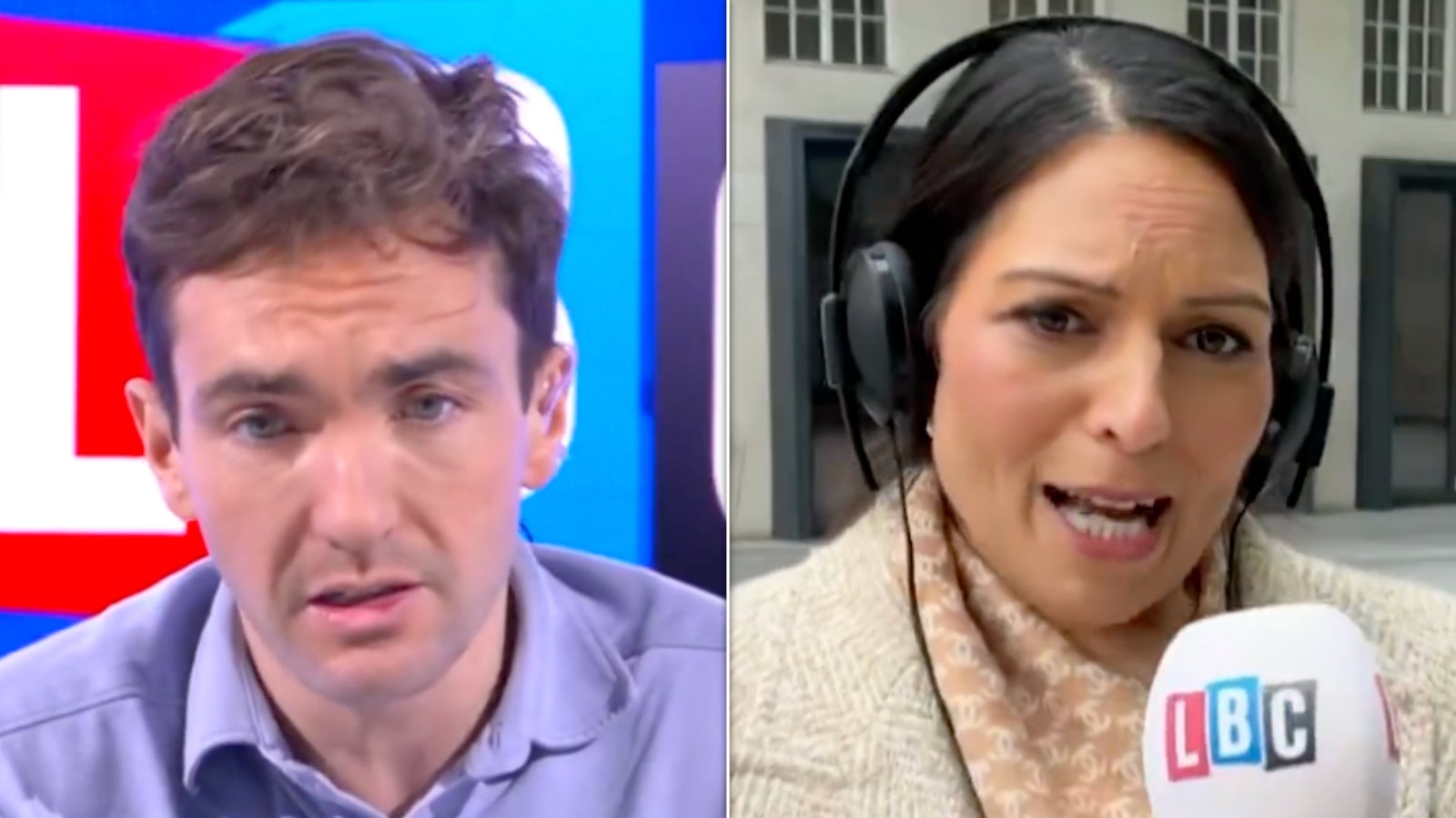 LBC Presenter Points Out To Priti Patel The 1 Obvious Flaw In Robert Jenrick's 'White Face' Claim