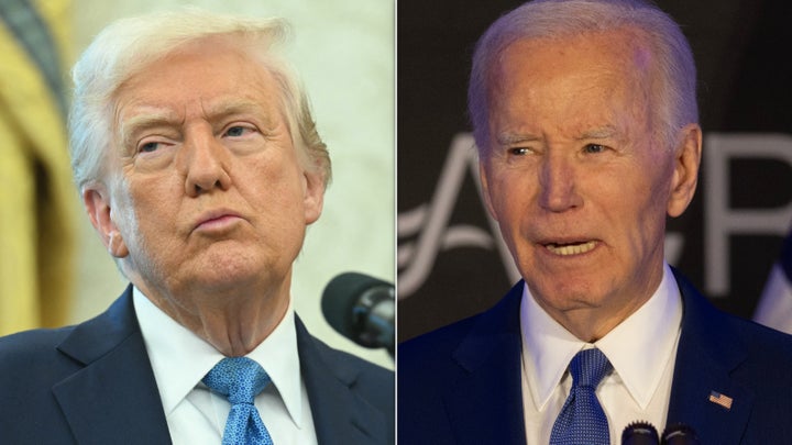 President Donald Trump is making false claims the Jan. 6 Capitol riot was former President Joe Biden's fault.