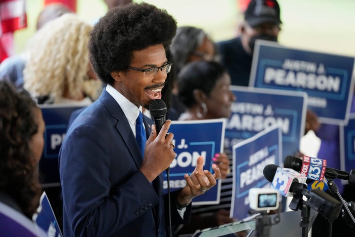 The Democratic Insurgency Is Heating Up 1 State Rep. Justin J. Pearson announces his candidacy for U.S. Congress during a news conference on Oct. 8 in Memphis, Tennessee.
