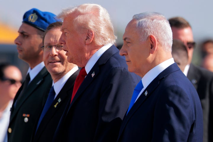 Hamas Releases All 20 Remaining Residing Hostages As Half Of Gaza Ceasefire 1 President Donald Trump is welcomed by Israeli President Isaac Herzog and Prime Minister Benjamin Netanyahu at Ben Gurion International Airport on Oct. 13, 2025 in Tel Aviv, Israel.