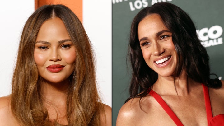 From left to right: Teigen talks about her friendship with the Duchess of Sussex.