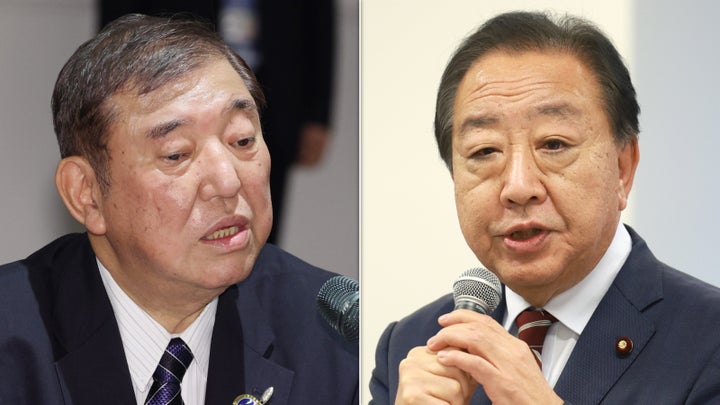 石破さん（左）と野田さん（右）