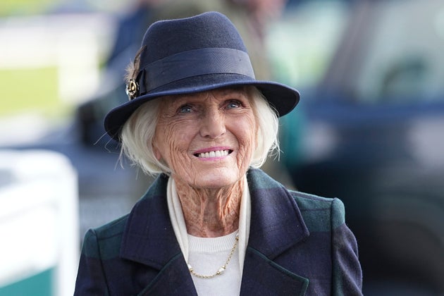 Dame Mary Berry at Cheltenham Racecourse, England (AP Photo/Dave Shopland)