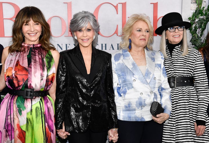 From left: Mary Steenburgen, Jane Fonda, Candice Bergen and Diane Keaton attend the premiere of "Book Club: The Next Chapter" at AMC Lincoln Square on May 8, 2023, in New York.