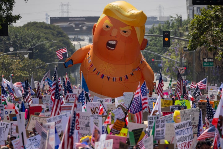 Thousands in Los Angeles marched during a "No Kings" demonstration in June. Similar crowds are expected this weekend. Be careful how you post these images to social media.