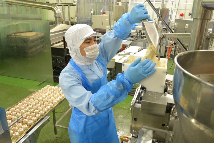 埼玉県加須市の食品加工工場で作業するベトナム人の技能実習生(資料写真)