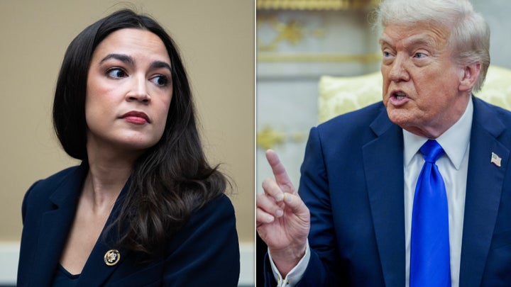 Rep. Alexandria Ocasio-Cortez and President Donald Trump.