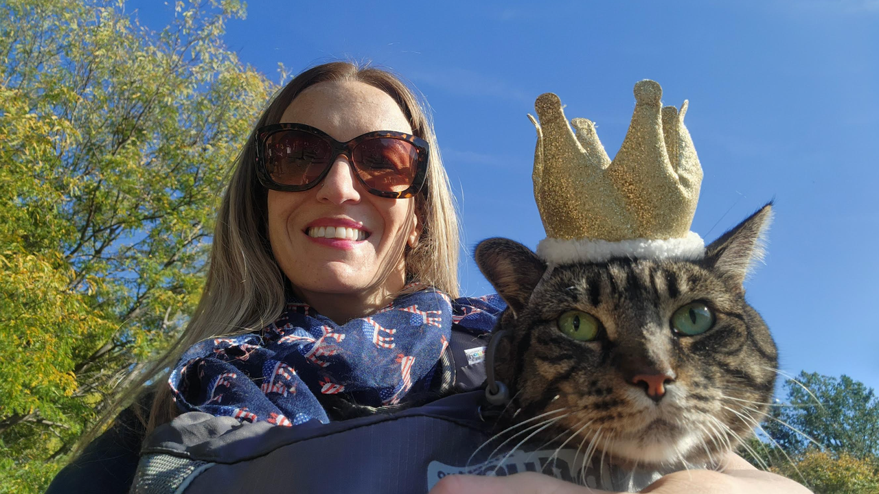 Christina Knowles and "protest veteran" First Lady Abigail Catams, named "after our founding foremother Abigail Adams," attend the Boston "No Kings" Rally.