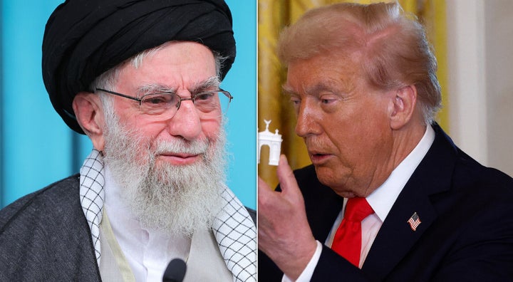 Iranian Supreme Leader Ayatollah Ali Khamenei, left, and US President Donald Trump, right.