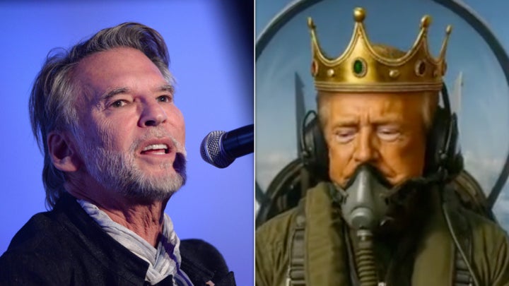 Kenny Loggins and a screenshot of President Trump's AI-generated video.