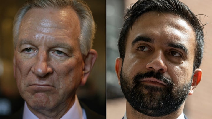 From left: Sen. Tommy Tuberville (R-Alabama) says New York Democratic mayoral candidate Zohran Mamdani 