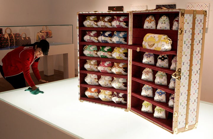 Photo of fully operational, fully staffed Louis Vuitton boutique with merchandise designed by Murakami at the Geffen Contemporary at Mocha, Los Angeles. October 26, 2007 726, 2 00 (Photo by Ken Hively/Los Angeles Times via Getty Images)