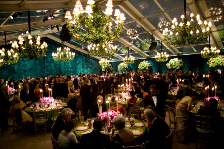 The interior of the tent that hosted 400 guests for the first official State Dinner of President Obama's administration for Indian Prime Minister Manmohan Singh.