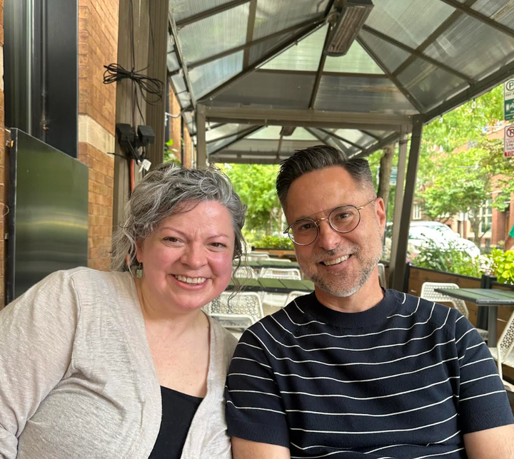 The author and her ex-husband in Chicago in August 2025.